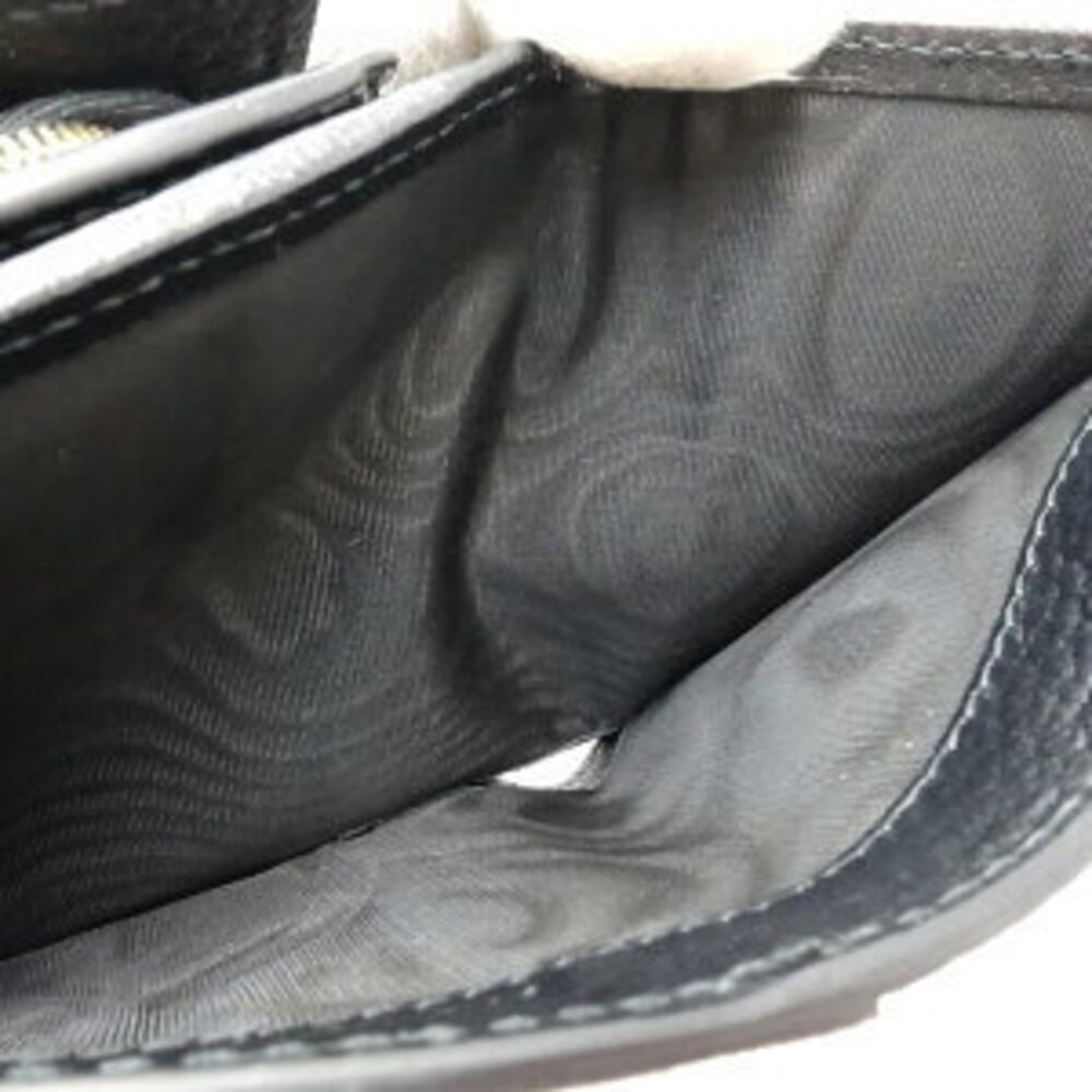 Gucci Compact Flap Wallet GG Marmont Leather Bi fold Black Beige - Picture 6 of 9